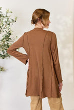 Load image into Gallery viewer, Cocoa Brown Full Size Open Front Long Sleeve Cardigan