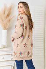 Load image into Gallery viewer, Star Pattern Open Front Longline Cardigan