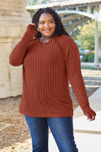 Load image into Gallery viewer, Ribbed Round Neck Long Sleeve Knit Top