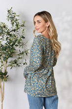 Load image into Gallery viewer, Floral Half Button Long Sleeve Blouse