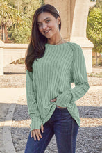Load image into Gallery viewer, Ribbed Round Neck Long Sleeve Knit Top