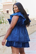 Load image into Gallery viewer, Denim Short Flutter Sleeve Mini Dress