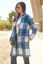 Load image into Gallery viewer, Plaid Button Up Lapel Collar Coat Jacket