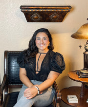 Load image into Gallery viewer, Jacquard Chiffon Cross Front Bodysuit