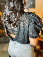 Load image into Gallery viewer, Jacquard Chiffon Cross Front Bodysuit