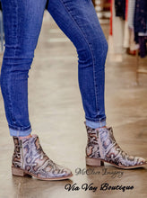 Load image into Gallery viewer, Neal Booties By Corkys Brown Snake FINAL SALES