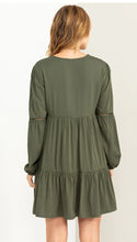Load image into Gallery viewer, Green Button Front Tiered Mini Dress
