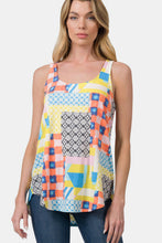 Load image into Gallery viewer, Printed Round Neck Curved Hem Tank
