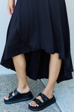 Load image into Gallery viewer, High Waisted Flare Maxi Skirt in Black
