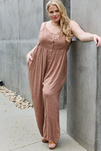 Load image into Gallery viewer, MOCHA All Day Wide Leg Button Down Jumpsuit in Mocha
