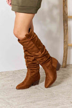 Load image into Gallery viewer, Chestnut Block Heel Knee High Boots
