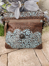Load image into Gallery viewer, Azure Aesthetic Leather &amp; Hair on Bag
