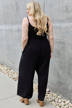 Load image into Gallery viewer, All Day Wide Leg Button Down Jumpsuit in Black
