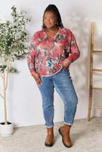 Load image into Gallery viewer, Hopely Full Size Floral Print V-Neck Long Sleeve Blouse
