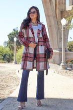 Load image into Gallery viewer, Plaid Button Up Lapel Collar Coat Jacket
