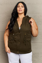 Load image into Gallery viewer, Zenana Full Size Military Hooded Vest
