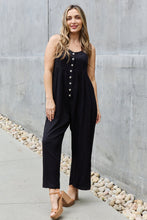 Load image into Gallery viewer, All Day Wide Leg Button Down Jumpsuit in Black
