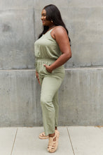 Load image into Gallery viewer, Textured Woven Jumpsuit in Sage
