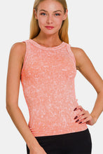 Load image into Gallery viewer, Zenana 2 Way Neckline Washed Ribbed Cropped Tank
