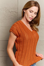 Load image into Gallery viewer, Rust Full Size Preppy Casual Knit Sweater Vest
