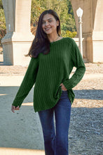 Load image into Gallery viewer, Ribbed Round Neck Long Sleeve Knit Top
