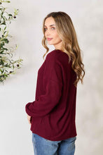 Load image into Gallery viewer, Buttoned V-Neck Long Sleeve Blouse

