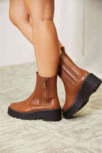 Load image into Gallery viewer, Chestnut Side Zip Platform Boots
