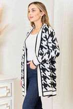 Load image into Gallery viewer, Houndstooth Open Front Longline Cardigan
