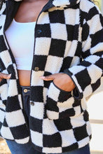 Load image into Gallery viewer, Checkered Button Front Coat Jacket with Pockets
