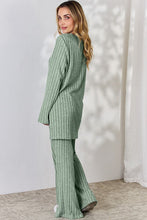 Load image into Gallery viewer, Ribbed High-Low Top and Wide Leg Pants Set
