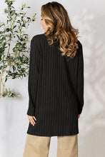 Load image into Gallery viewer, Ribbed Open Front Cardigan with Pockets
