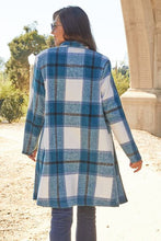 Load image into Gallery viewer, Plaid Button Up Lapel Collar Coat Jacket
