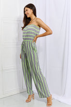Load image into Gallery viewer, Grey Neon Sleeveless Striped Jumpsuit
