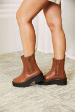 Load image into Gallery viewer, Chestnut Side Zip Platform Boots
